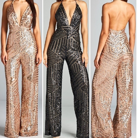 Pants - Rose gold sequin jumpsuit Pants - Rose gold sequin jumpsuit